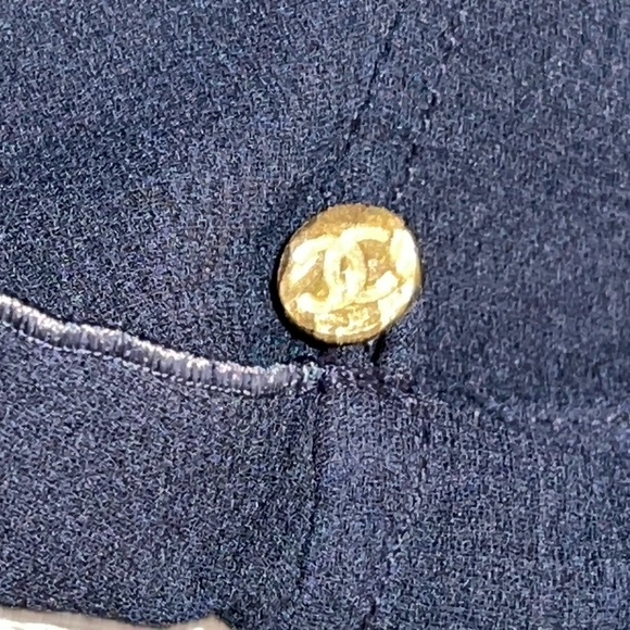 CHANEL Navy Blue Ruffle Blouse - Picture 12 of 12